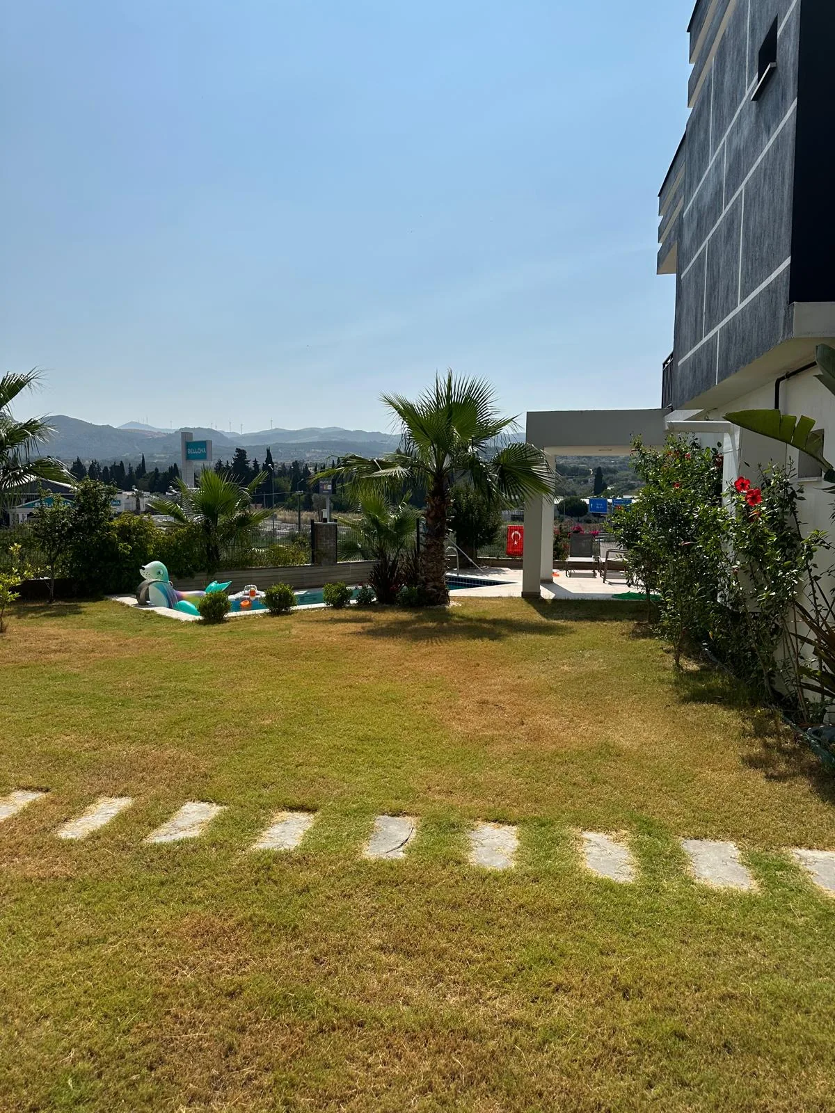 Garden with mountain view