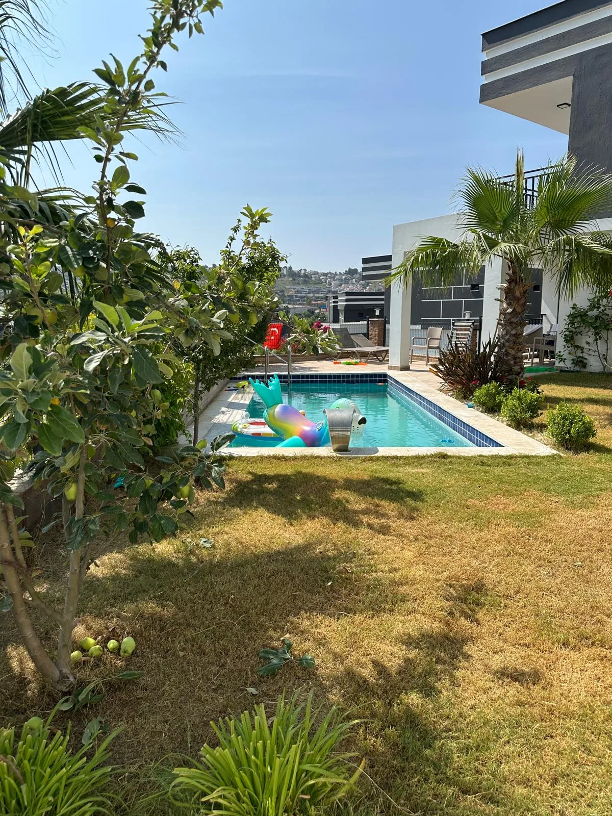 Heated private pool and garden at Kusadasi Private Villa