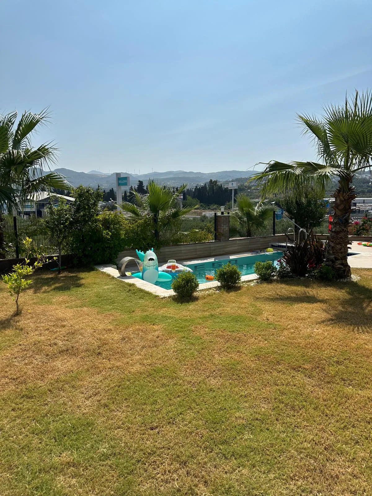 Private pool and garden with view