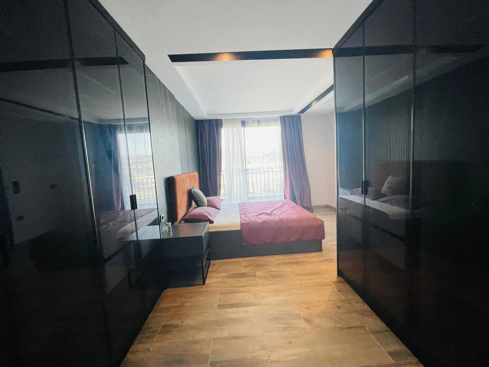 Additional double bedroom with balcony view